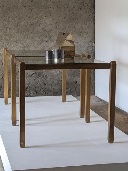 2 brass 1970s side tables