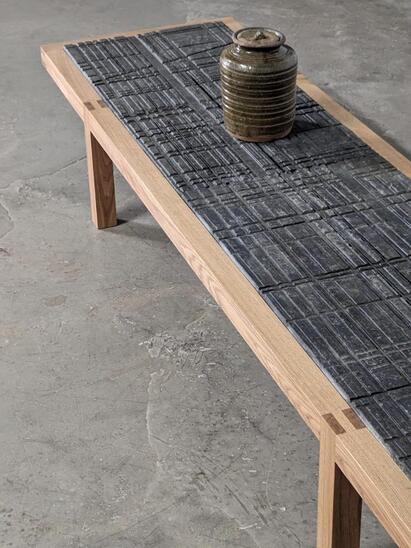 Blue stone top coffee table