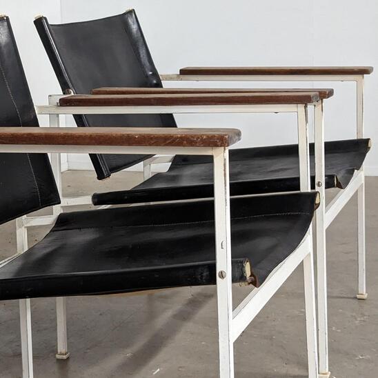 Pair of 1960s leather armchairs