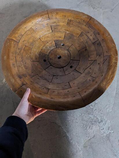 Tall wooden bowl